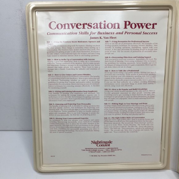 Nightingale Conant Conversation Power James K. Van Fleet 6 Cassettes Audio Tapes - Picture 2 of 7